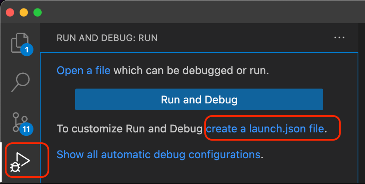 Create launch.json