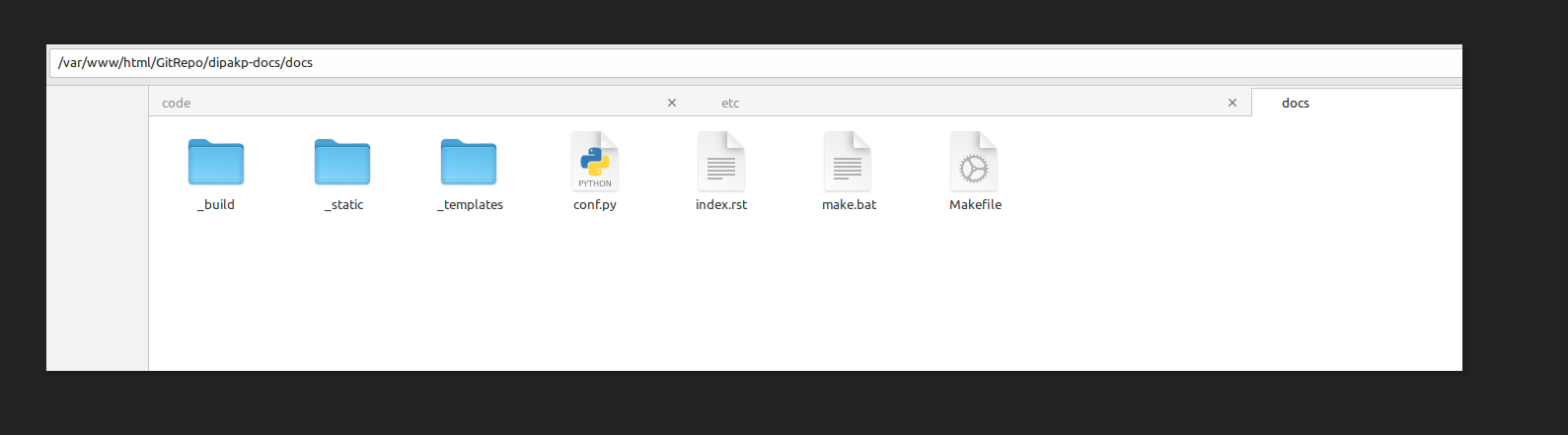 Generated directory structure