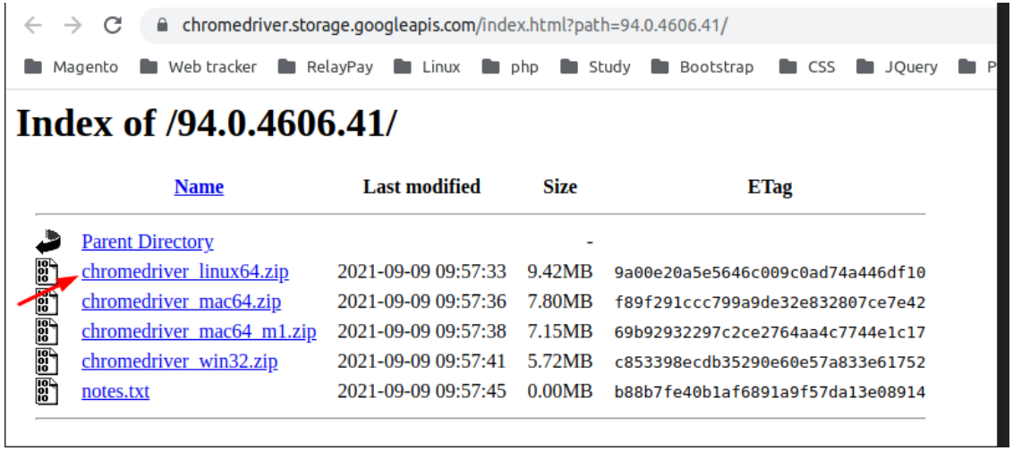 Extract ChromeDriver zip