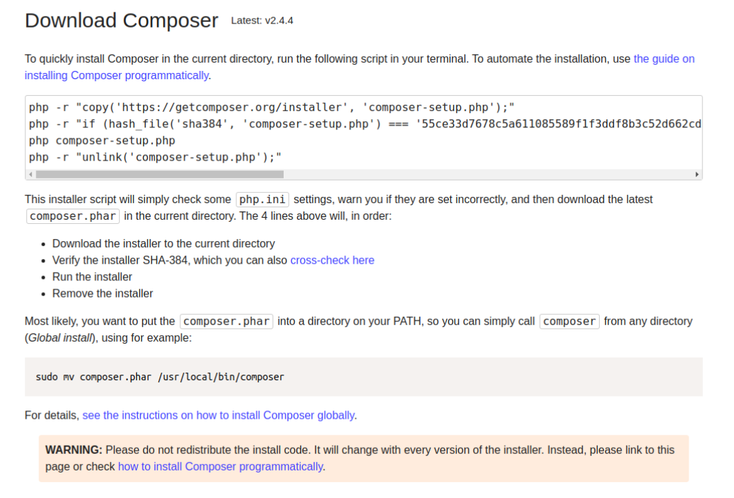 Install composer