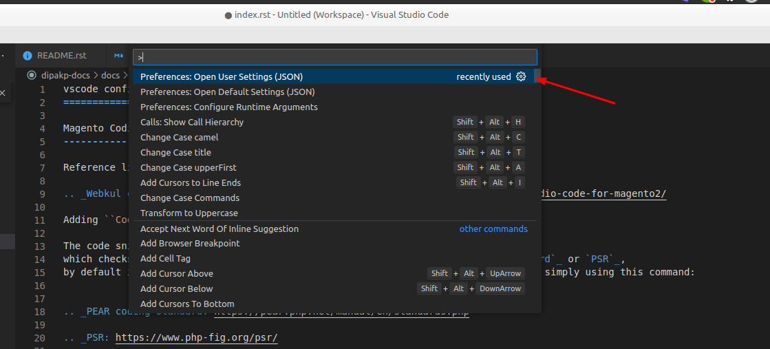 Open VS Code settings.json